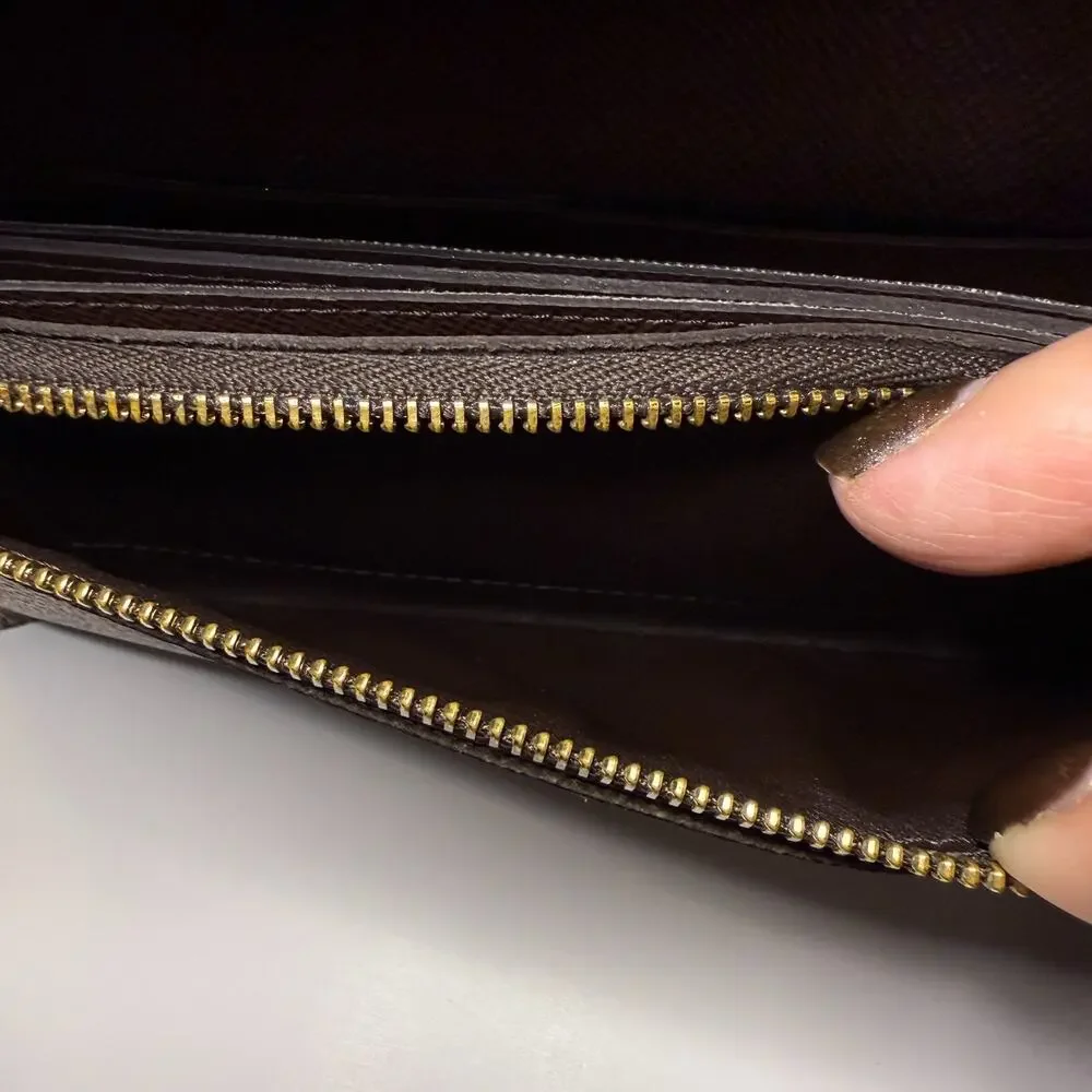 Louis Vuitton Ebene Damier Portefeuille Acordion Wallet Wristlet Authentic Bag